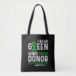 Tote Bag Vert Pour Les Organes Donateurs Transplant Rein Li