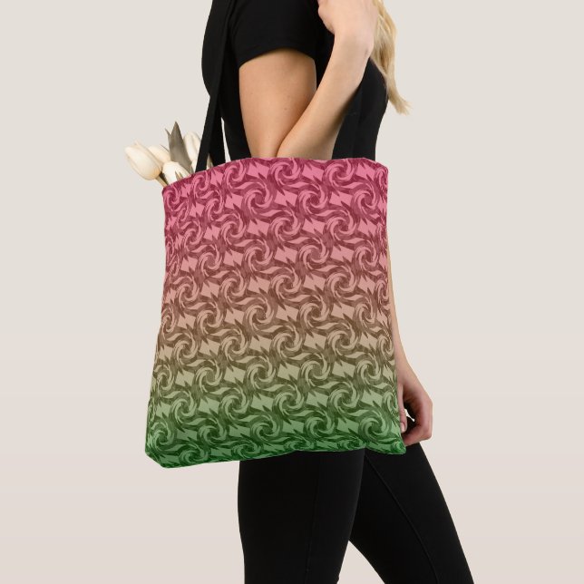 Tote Bag Vert rose gradient (De près)