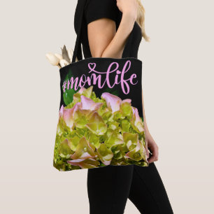 Tote Bag Vert rose Hydrangea rose fleur rose jaune fleur