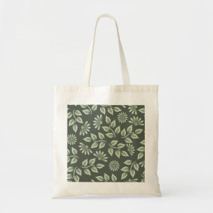 Tote Bag Vert sage élégant floral vintage