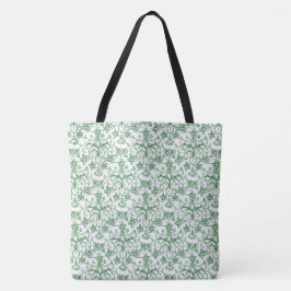 Tote Bag Vert sur blanc Motif décoratif