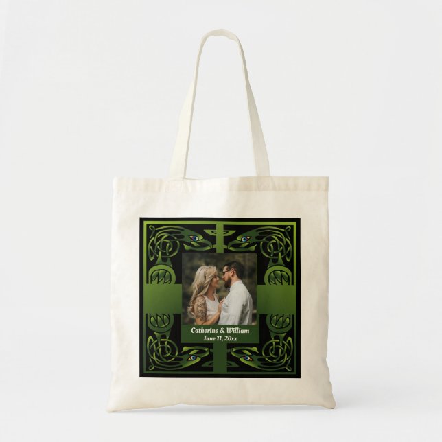 Tote Bag Vert traditionnel irlandais celtique      (Devant)