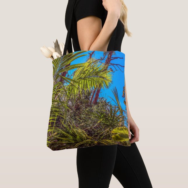 Tote Bag Vert tropical et Fourre-tout Blue Sky (De près)