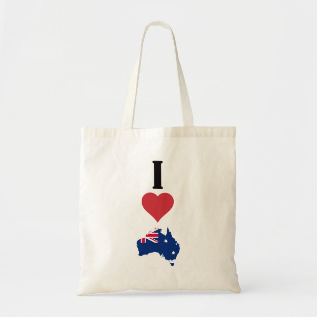 Tote Bag Vertical I Love Australia / I Heart Australia (Devant)
