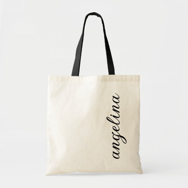 Tote Bag Vertical Moderne Cursive Nom de script Cadeau (Devant)