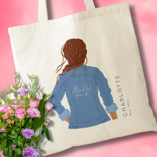 Tote Bag Veste en denim dessinée à la main Cheveux Rouges D
