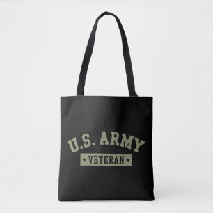 Tote Bag Vétéran de l'armée américaine Drapeau américain d'