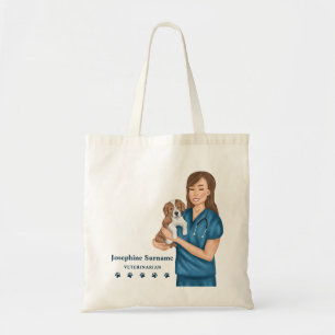 Tote Bag Vétérinaire Femme Médecin Vétérinaire Et Chiot DVM