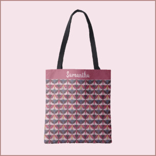 Tote Bag Vibe Art Déco Pink Bleu Abstrait