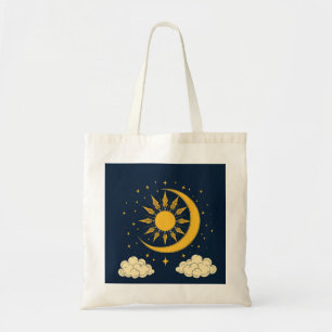 Tote Bag Vibe de ligne artistique de nuage cosmique bleu de