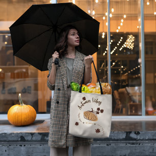 Tote Bag Vibes automne personnalisées
