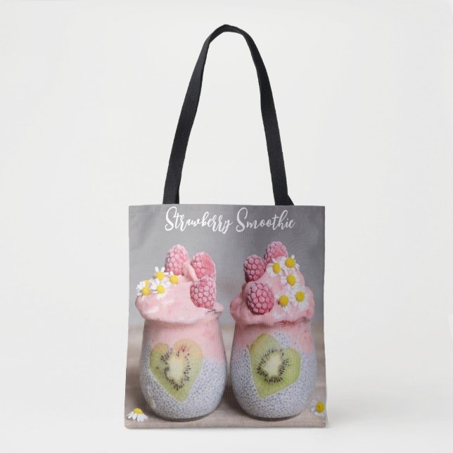 Tote Bag Vibes Berry Clean : Detox Smoothie & Chia Pudding (Devant)