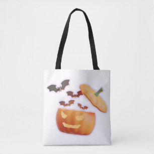 Tote Bag Vibes citrouilles et chauves-souris - Style Hallow