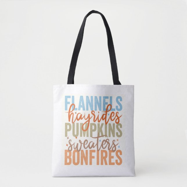 Tote Bag Vibes d'automne amusantes (Devant)