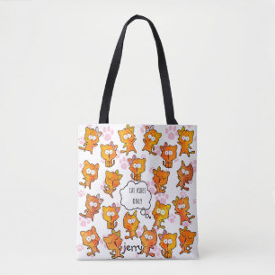 Tote Bag "Vibes de chat uniquement" Conception mignonne ave