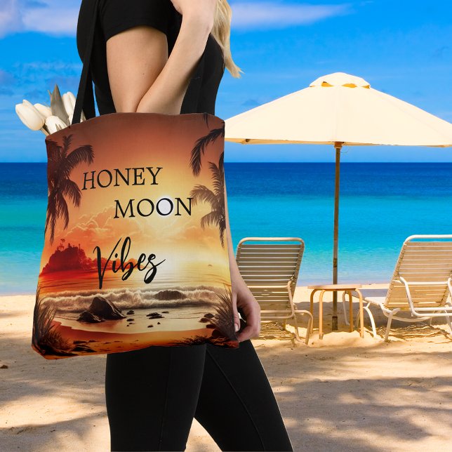 Tote Bag Vibes de lune de miel tropical coucher de soleil (Créateur téléchargé)