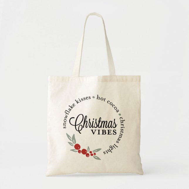Tote Bag Vibes de Noël Wreath (Devant)
