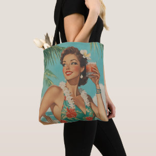 Tote Bag Vibes de paradis Vintage tropical