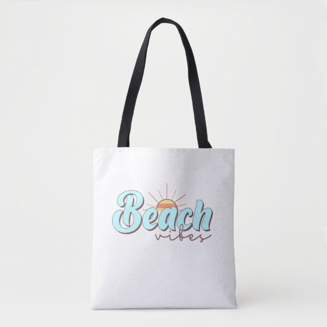 Tote Bag Vibes de plage modernes et simples Blanc (Devant)