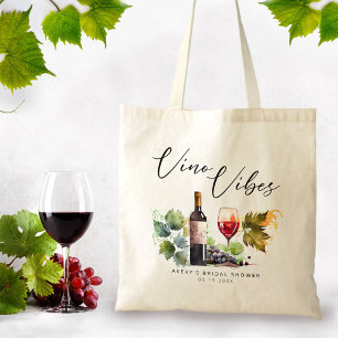 Tote Bag Vibes de Vino Élégant Aquarelle Vignoble