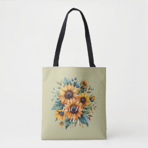 Tote Bag Vibes du jour ensoleillé : Aquarelle Fourre-tout