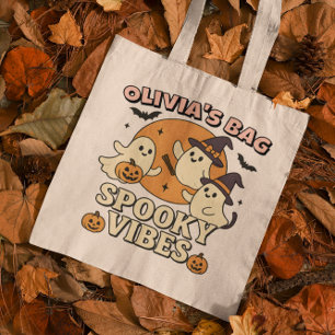 Tote Bag Vibes éffrayantes Retro Ghosts Chats Pumkin Hallow