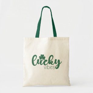 Tote Bag Vibes Lucky de la Saint Patrick avec trèfle vert