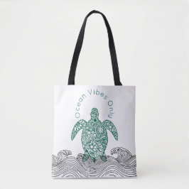Tote Bag Vibes océaniques, Tortue,