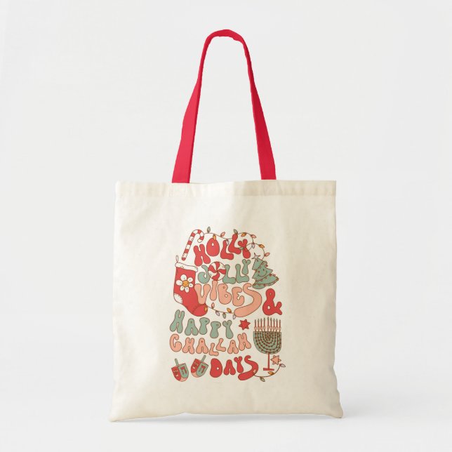 Tote Bag Vibes Super de Noël Chanukah hanoukka (Devant)