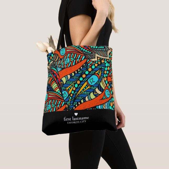 Tote Bag Vibrant Abstrait personnalisé (De près)