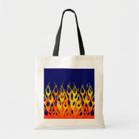 Vibrant Racing Flames on Navy Blue