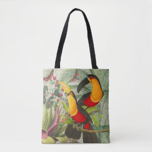 Tote Bag Vibrant Tropical Toucan Birds Art Exotic Jungle