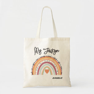 Tote Bag Vie d'enseignant Arc-en-ciel Personnalisé