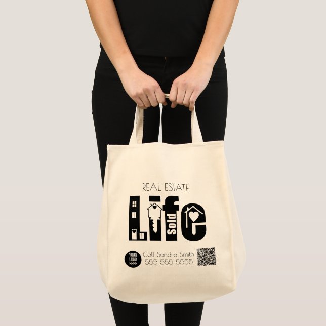 Tote Bag Vie immobilière publicité (Devant (produit))