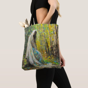 Tote Bag Vierge Marie dans l'impressionnisme forestier