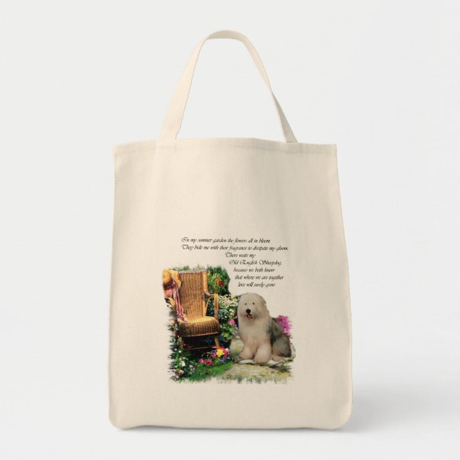 Tote Bag Vieux anglais Sheepdog Art Cadeaux (Devant)