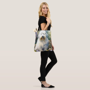 Tote Bag Vieux chien de berger anglais avec vacances de œuf