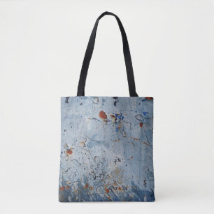 Tote Bag Vieux corrode de tôle bleu fer