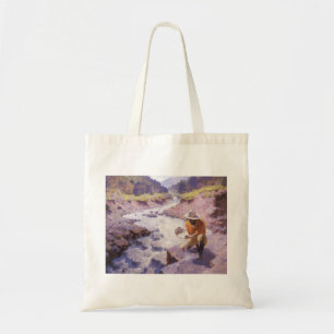 Tote Bag Vieux Cowboy, Cherchant de l'Or, Wyoming par Leigh