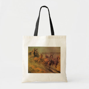Tote Bag Vieux Cowboys, La diligence par John Borein