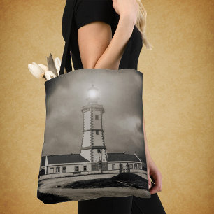 Tote Bag Vieux phare par une nuit de tempête