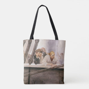Tote Bag Vieux Pirates Brig Covenant dans un brouillard par