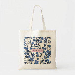 Tote Bag Vigne de myrtille personnalisée de style botanique