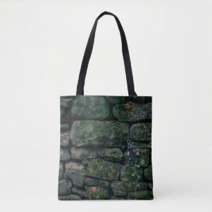 Tote Bag Vignes Brown sur blocs de pierre empilés