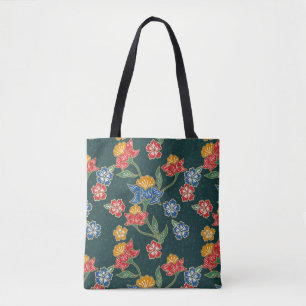 Tote Bag Vignes florales indonésiennes verdoyantes Batik m