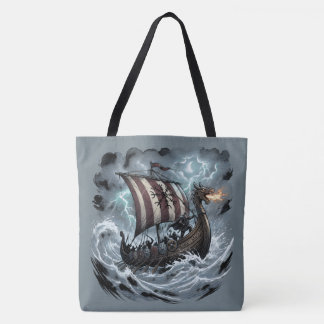 Tote Bag Vikings sur bateau dragon