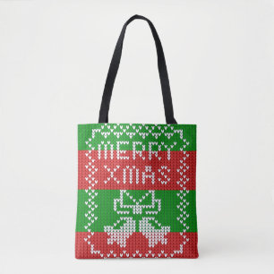 Tote Bag Vilain pull motif sonnettes Joyeux fils Xmas