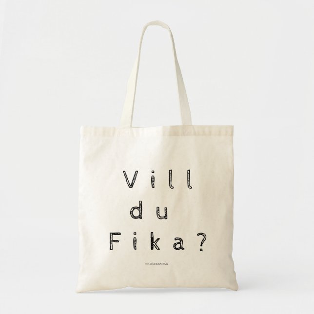 Tote Bag Vill du Fika ? - Suédois (Devant)