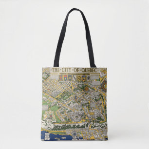 Tote Bag Ville de carte du Québec