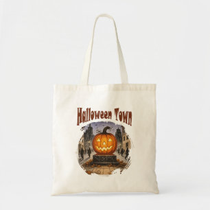 Tote Bag Ville d'Halloween